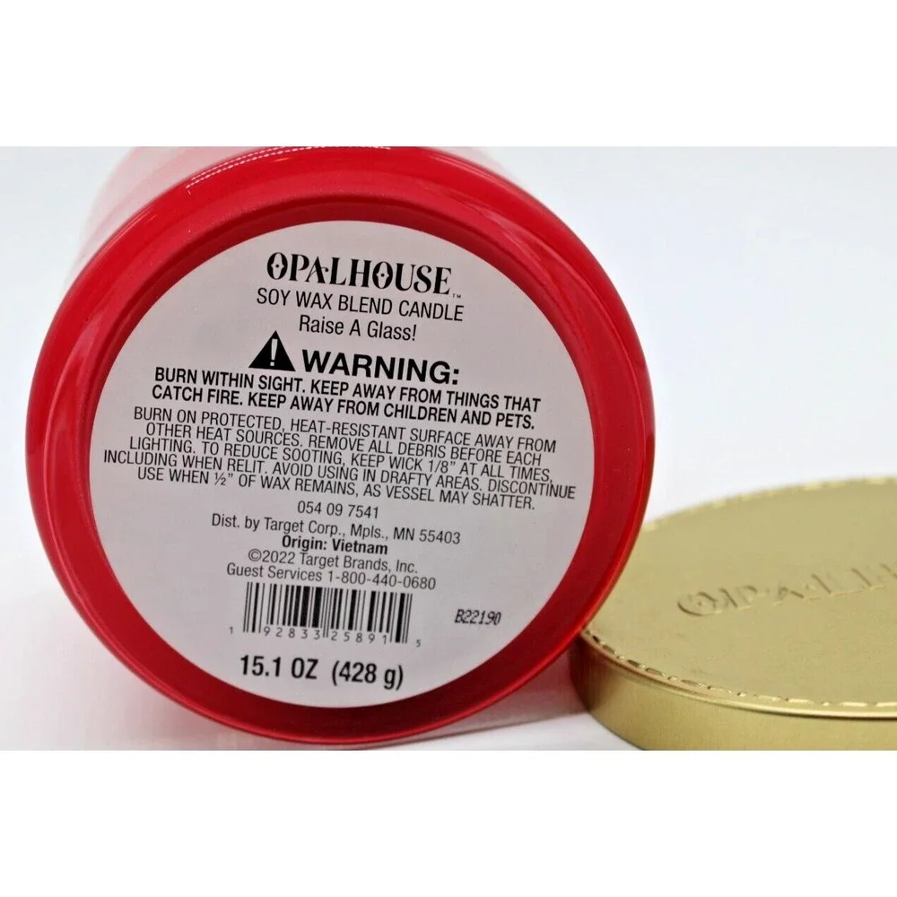 Raise A Glass Candle Sparkling Berries & Rose 15.1 Oz DBL WICK Candle‎ Opalhouse